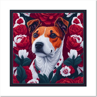 Пес патрон. Jack Russell Terrier, dog. style vector (red version 2 Jack Russell Terrier) Posters and Art